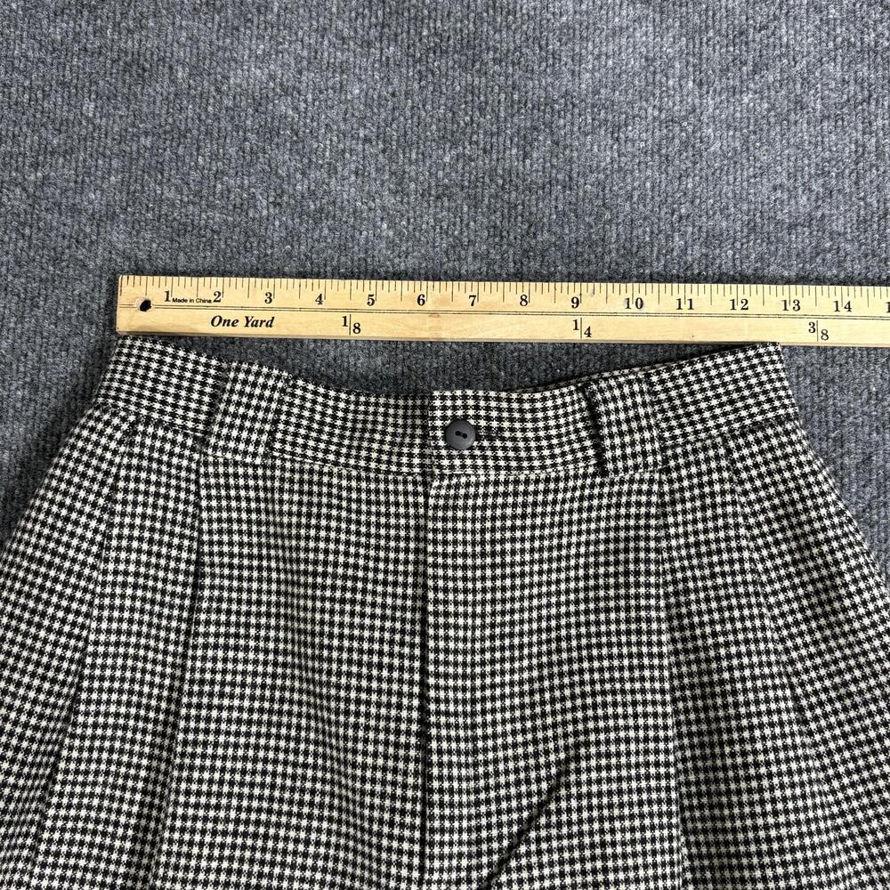 Vintage Savannah Petites Pants Womens Small Houndstooth Pleated Wool Trouser Y2K - Picture 5 of 12